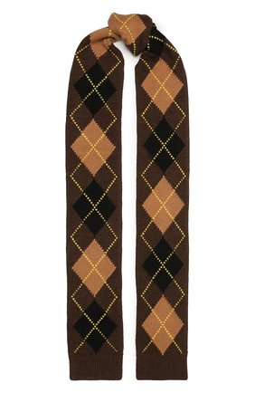 Женский шарф из шерсти и кашемира BURBERRY коричневого цвета, арт. 8037616 | Фото 1 (Материал: Шерсть, Кашемир, Текстиль)