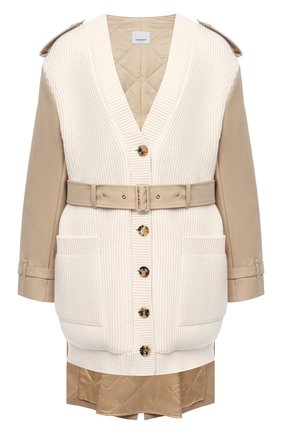 Женский хлопковый кардиган BURBERRY бежевого цвета по цене 169500 руб., арт. 4566687 | Фото 1 Женский хлопковый кардиган BURBERRY бежевого цвета, арт. 4566687 | Фото 1 (Материал внешний: Хлопок; Стили: Кэжуэл; Рукава: Длинные; Материал подклада: Купро; Женское Кросс-КТ: кардиган-трикотаж; Длина (для топов): Удлиненные)