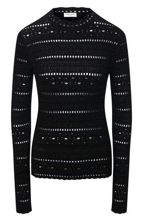 Женский хлопковый пуловер SAINT LAURENT черного цвета по цене 89950 руб., арт. 646381/YAVS2 | Фото 1 Женский хлопковый пуловер SAINT LAURENT черного цвета, арт. 646381/YAVS2 | Фото 1