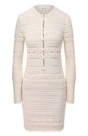 Женское хлопковое платье SAINT LAURENT белого цвета по цене 126000 руб., арт. 646374/YAVS2 | Фото 1 Женское хлопковое платье SAINT LAURENT белого цвета, арт. 646374/YAVS2 | Фото 1
