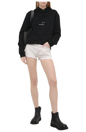 Женские джинсовые шорты SAINT LAURENT белого цвета по цене 55900 руб., арт. 641899/Y01KB | Фото 2 Женские джинсовые шорты SAINT LAURENT белого цвета, арт. 641899/Y01KB | Фото 2