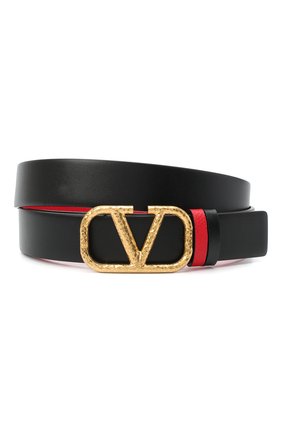 Женский кожаный ремень VALENTINO черного цвета по цене 32950 руб., арт. VW2T0T15/TAL | Фото 1 Женский кожаный ремень VALENTINO черного цвета, арт. VW2T0T15/TAL | Фото 1