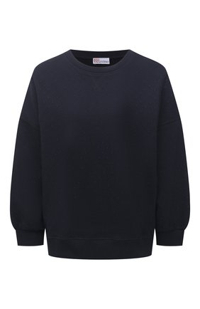 Женский хлопковый свитшот REDVALENTINO темно-синего цвета по цене 36800 руб., арт. VR3MF05Z/5PF | Фото 1 Женский хлопковый свитшот REDVALENTINO темно-синего цвета, арт. VR3MF05Z/5PF | Фото 1 (Рукава: Длинные; Длина (для топов): Стандартные; Женское Кросс-КТ: Свитшот-одежда; Стили: Спорт-шик; Материал внешний: Хлопок)