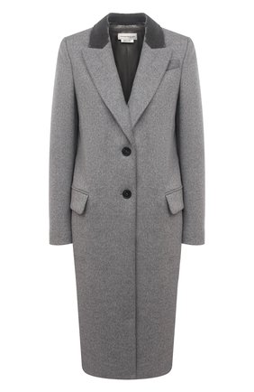 Женское шерстяное пальто ALEXANDER MCQUEEN серого цвета по цене 341500 руб., арт. 645699/QKAAC | Фото 1