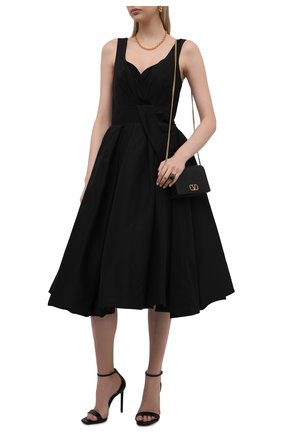 Женское платье из хлопка и шелка ALEXANDER MCQUEEN черного цвета по цене 499500 руб., арт. 643473/QEAA8 | Фото 2 Женское платье из хлопка и шелка ALEXANDER MCQUEEN черного цвета, арт. 643473/QEAA8 | Фото 2