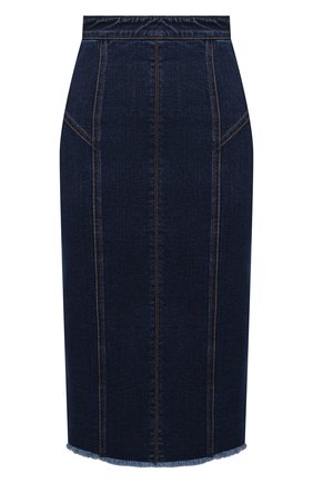 Женская джинсовая юбка ALEXANDER MCQUEEN синего цвета, арт. 650661/QMAA8 | Фото 1 (Женское Кросс-КТ: Юбка-одежда, Юбка-карандаш; Кросс-КТ: Деним; Материал внешний: Хлопок, Деним; Стили: Гранж; Длина Ж (юбки, платья, шорты): Миди)