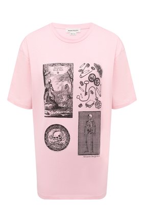 Женская хлопковая футболка ALEXANDER MCQUEEN розового цвета по цене 23050 руб., арт. 651389/QZACK | Фото 1 Женская хлопковая футболка ALEXANDER MCQUEEN розового цвета, арт. 651389/QZACK | Фото 1 (Материал внешний: Хлопок; Рукава: Короткие; Женское Кросс-КТ: Футболка-одежда; Принт: С принтом; Стили: Гранж; Длина (для топов): Стандартные)