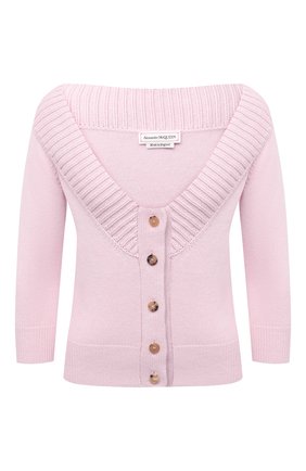 Женский кашемировый кардиган ALEXANDER MCQUEEN розового цвета по цене 65950 руб., арт. 650364/Q1ATL | Фото 1 Женский кашемировый кардиган ALEXANDER MCQUEEN розового цвета, арт. 650364/Q1ATL | Фото 1 (Стили: Кэжуэл; Материал внешний: Кашемир, Шерсть; Длина (для топов): Стандартные; Рукава: 3/4; Женское Кросс-КТ: кардиган-трикотаж)