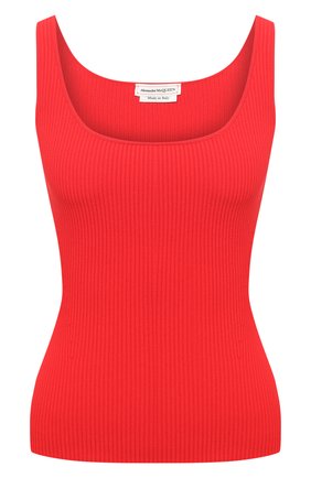Женский топ из вискозы ALEXANDER MCQUEEN красного цвета по цене 78350 руб., арт. 650300/Q1ASQ | Фото 1 Женский топ из вискозы ALEXANDER MCQUEEN красного цвета, арт. 650300/Q1ASQ | Фото 1 (Длина (для топов): Стандартные; Рукава: Без рукавов; Кросс-КТ: без рукавов; Материал внешний: Вискоза; Стили: Минимализм)