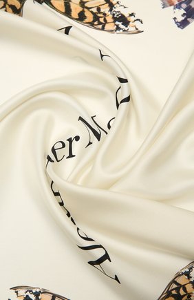 Женский шелковый платок ALEXANDER MCQUEEN бежевого цвета по цене 28450 руб., арт. 638345/3001Q | Фото 2 Женский шелковый платок ALEXANDER MCQUEEN бежевого цвета, арт. 638345/3001Q | Фото 2