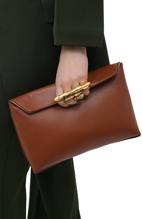 Женский клатч knuckle ALEXANDER MCQUEEN коричневого цвета по цене 172000 руб., арт. 631865/CSRRT | Фото 2 Женский клатч knuckle ALEXANDER MCQUEEN коричневого цвета, арт. 631865/CSRRT | Фото 2