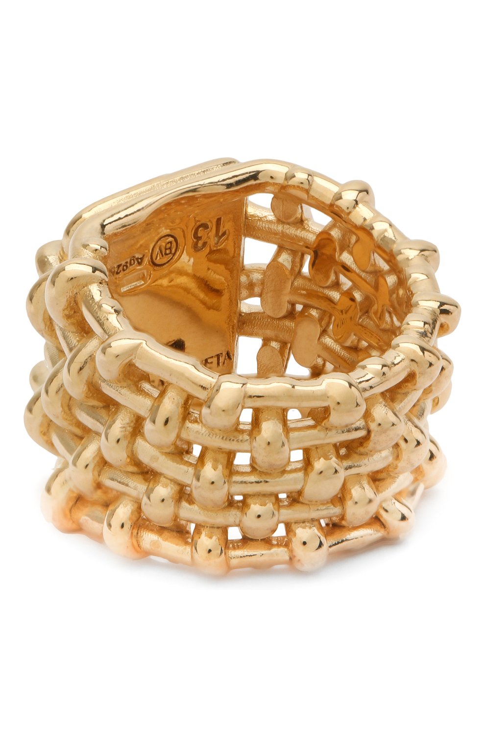 Женское кольцо BOTTEGA VENETA золотого цвета, арт. 649543/VAHU9 | Фото 2 (Материал: Серебро; Региональные ограничения белый список (Axapta Mercury): RU)
