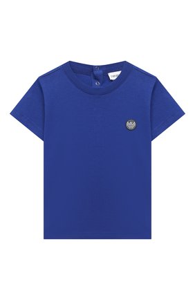 Детский хлопковая футболка EMPORIO ARMANI синего цвета по цене 5340 руб., арт. 3KHTJ2/4J4JZ | Фото 1 Детский хлопковая футболка EMPORIO ARMANI синего цвета, арт. 3KHTJ2/4J4JZ | Фото 1