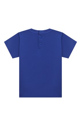 Детский хлопковая футболка EMPORIO ARMANI синего цвета по цене 5340 руб., арт. 3KHTJ2/4J4JZ | Фото 2 Детский хлопковая футболка EMPORIO ARMANI синего цвета, арт. 3KHTJ2/4J4JZ | Фото 2