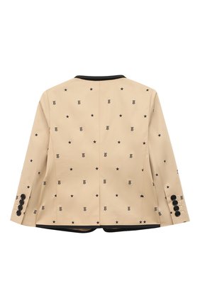 Детский хлопковый пиджак BURBERRY бежевого цвета по цене 37700 руб., арт. 8036905 | Фото 2 Детский хлопковый пиджак BURBERRY бежевого цвета, арт. 8036905 | Фото 2