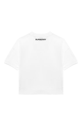 Детская хлопковая футболка BURBERRY белого цвета по цене 11600 руб., арт. 8036935 | Фото 2 Детская хлопковая футболка BURBERRY белого цвета, арт. 8036935 | Фото 2
