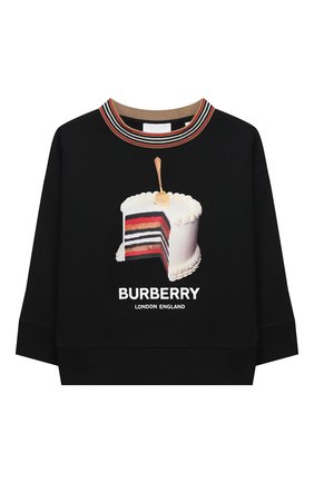 Детский хлопковый пуловер BURBERRY черного цвета по цене 18400 руб., арт. 8036951 | Фото 1 Детский хлопковый пуловер BURBERRY черного цвета, арт. 8036951 | Фото 1