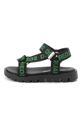 Детские сандалии DSQUARED2 черного цвета по цене 15550 руб., арт. 67030/T0MAIA/18-27 | Фото 2 Детские сандалии DSQUARED2 черного цвета, арт. 67030/T0MAIA/18-27 | Фото 2 (Материал внутренний: Натуральная кожа; Материал внешний: Текстиль)