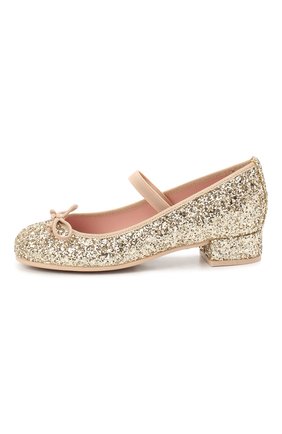 Детские туфли PRETTY BALLERINAS золотого цвета по цене 10600 руб., арт. 48.807/KYLIE | Фото 2 Детские туфли PRETTY BALLERINAS золотого цвета, арт. 48.807/KYLIE | Фото 2
