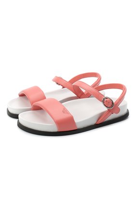 Детские кожаные босоножки EMPORIO ARMANI кораллового цвета по цене 15700 руб., арт. XXP005/X0N17/28-34 | Фото 1 Детские кожаные босоножки EMPORIO ARMANI кораллового цвета, арт. XXP005/X0N17/28-34 | Фото 1 (Материал внутренний: Натуральная кожа; Материал внешний: Кожа)