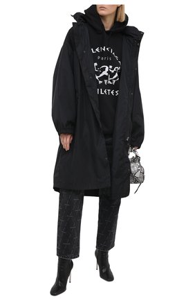 Женский хлопковое худи BALENCIAGA черно-белого цвета по цене 74600 руб., арт. 641529/TJVI7 | Фото 2 Женский хлопковое худи BALENCIAGA черно-белого цвета, арт. 641529/TJVI7 | Фото 2