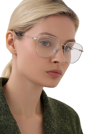 Женские оправа GUCCI серебряного цвета по цене 28500 руб., арт. GG0396 003 | Фото 2 Женские оправа GUCCI серебряного цвета, арт. GG0396 003 | Фото 2