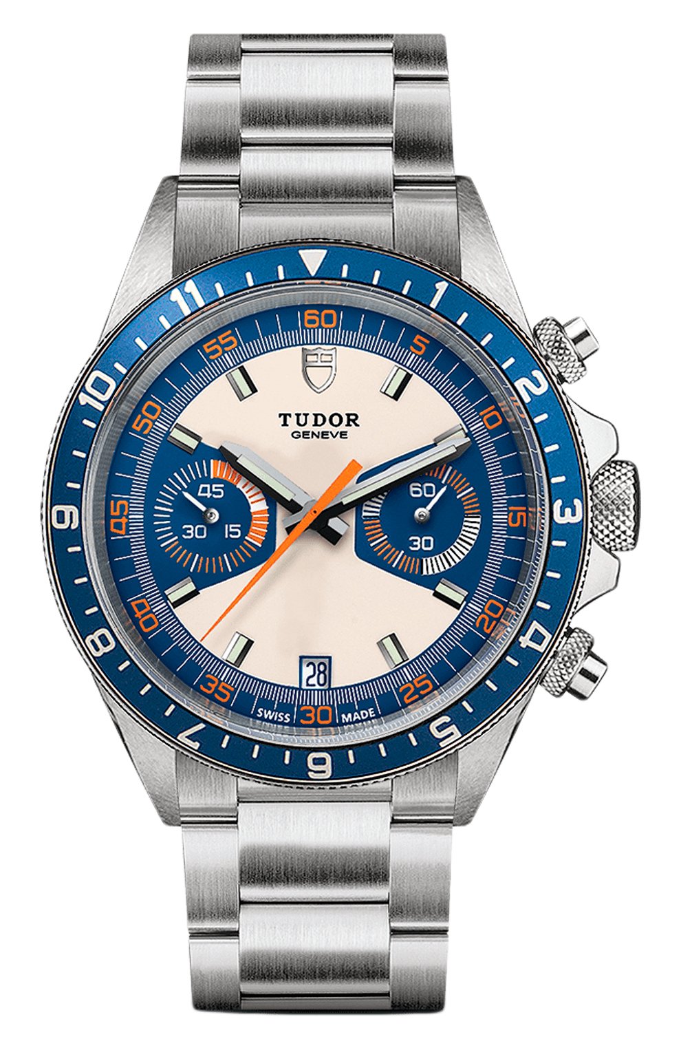 Мужские часы chrono blue TUDOR бесцветного цвета, арт. 70330B/95740/OPALINE BLUE | Фото 1 (Механизм: Автомат; Материал корпуса: Сталь; Цвет циферблата: Другое)