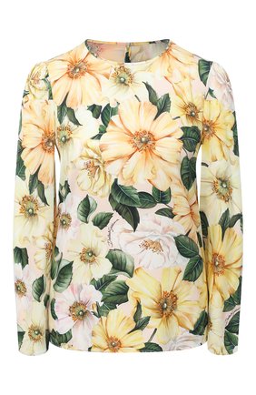 Женская шелковая блузка DOLCE & GABBANA желтого цвета по цене 79950 руб., арт. F74J5T/FSA0E | Фото 1 Женская шелковая блузка DOLCE & GABBANA желтого цвета, арт. F74J5T/FSA0E | Фото 1