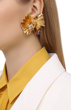 Женские клипсы SAINT LAURENT золотого цвета по цене 73650 руб., арт. 635474/Y1526 | Фото 2 Женские клипсы SAINT LAURENT золотого цвета, арт. 635474/Y1526 | Фото 2