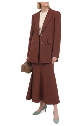 Женские замшевые туфли GIORGIO ARMANI светло-зеленого цвета по цене 47400 руб., арт. X1E718/XC067 | Фото 2 Женские замшевые туфли GIORGIO ARMANI светло-зеленого цвета, арт. X1E718/XC067 | Фото 2
