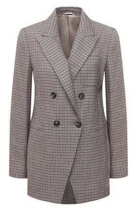 Женский жакет из льна и шерсти BRUNELLO CUCINELLI коричневого цвета по цене 254500 руб., арт. MD4638595 | Фото 1 Женский жакет из льна и шерсти BRUNELLO CUCINELLI коричневого цвета, арт. MD4638595 | Фото 1