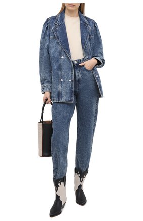 Женская джинсовая куртка ISABEL MARANT ETOILE синего цвета по цене 54450 руб., арт. VE1575-21P019E/LUCINDAWF | Фото 2 Женская джинсовая куртка ISABEL MARANT ETOILE синего цвета, арт. VE1575-21P019E/LUCINDAWF | Фото 2