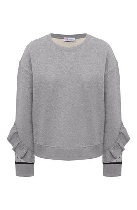 Женский хлопковый свитшот REDVALENTINO серого цвета по цене 26850 руб., арт. VR3MF06B/5PG | Фото 1 Женский хлопковый свитшот REDVALENTINO серого цвета, арт. VR3MF06B/5PG | Фото 1