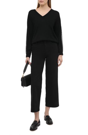 Женский шерстяной пуловер REDVALENTINO черного цвета по цене 45200 руб., арт. VR3KC06G/5NG | Фото 2 Женский шерстяной пуловер REDVALENTINO черного цвета, арт. VR3KC06G/5NG | Фото 2