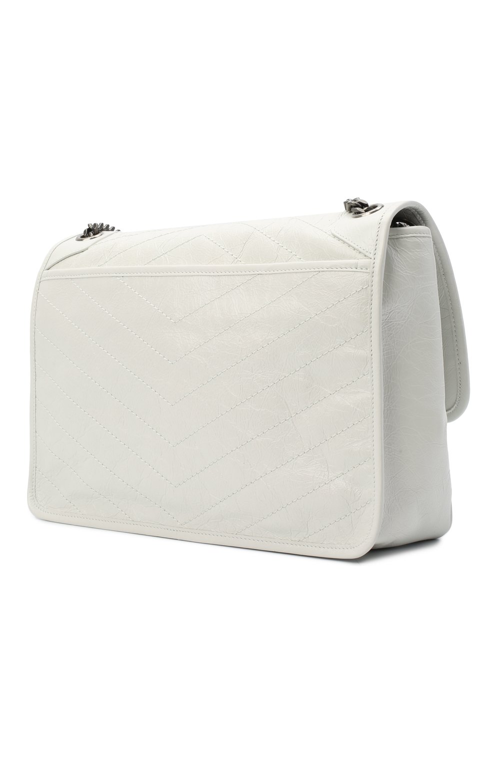 Женская сумка niki large SAINT LAURENT белого цвета, арт. 498883/0EN04 | Фото 4 (Сумки-технические: Сумки через плечо; Ремень/цепочка: С цепочкой, На ремешке; Материал: Натуральная кожа; Размер: large)