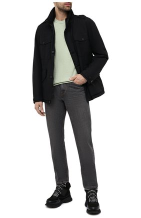 Мужской хлопковый джемпер STONE ISLAND салатового цвета по цене 16950 руб., арт. 7415502B0 | Фото 2 Мужской хлопковый джемпер STONE ISLAND салатового цвета, арт. 7415502B0 | Фото 2