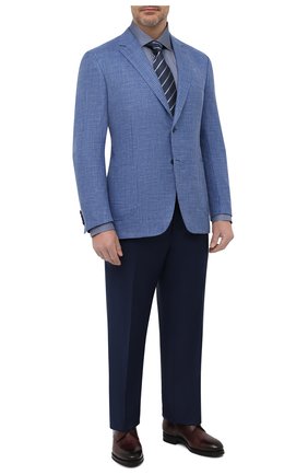 Мужской пиджак из шерсти и шелка BRIONI синего цвета по цене 415500 руб., арт. RG0J00/P0A4B/BRUNIC0 | Фото 2 Мужской пиджак из шерсти и шелка BRIONI синего цвета, арт. RG0J00/P0A4B/BRUNIC0 | Фото 2