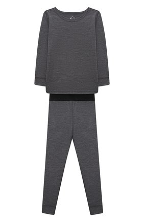 Детский комплект из лонгслива и брюк WOOL&COTTON темно-серого цвета по цене 8360 руб., арт. WRUFP | Фото 1 Детский комплект из лонгслива и брюк WOOL&COTTON темно-серого цвета, арт. WRUFP | Фото 1