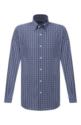 Мужская хлопковая рубашка ERMENEGILDO ZEGNA синего цвета по цене 28800 руб., арт. UVX07/SAL2 | Фото 1 Мужская хлопковая рубашка ERMENEGILDO ZEGNA синего цвета, арт. UVX07/SAL2 | Фото 1