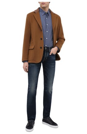 Мужская хлопковая рубашка ERMENEGILDO ZEGNA синего цвета по цене 28800 руб., арт. UVX07/SAL2 | Фото 2 Мужская хлопковая рубашка ERMENEGILDO ZEGNA синего цвета, арт. UVX07/SAL2 | Фото 2