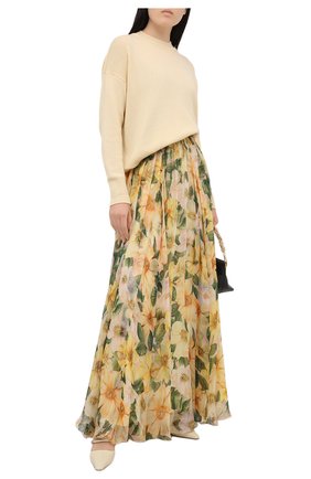 Женская шелковая юбка DOLCE & GABBANA желтого цвета по цене 214500 руб., арт. F4B0WT/IS1E5 | Фото 2 Женская шелковая юбка DOLCE & GABBANA желтого цвета, арт. F4B0WT/IS1E5 | Фото 2 (Длина Ж (юбки, платья, шорты): Макси; Материал внешний: Шелк; Материал подклада: Шелк; Стили: Романтичный)