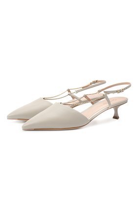 Женские кожаные туфли GIORGIO ARMANI светло-серого цвета по цене 63700 руб., арт. X1F173/XF491 | Фото 1 Женские кожаные туфли GIORGIO ARMANI светло-серого цвета, арт. X1F173/XF491 | Фото 1