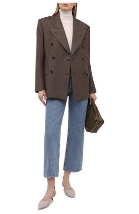 Женские кожаные туфли GIORGIO ARMANI светло-серого цвета по цене 63700 руб., арт. X1F173/XF491 | Фото 2 Женские кожаные туфли GIORGIO ARMANI светло-серого цвета, арт. X1F173/XF491 | Фото 2
