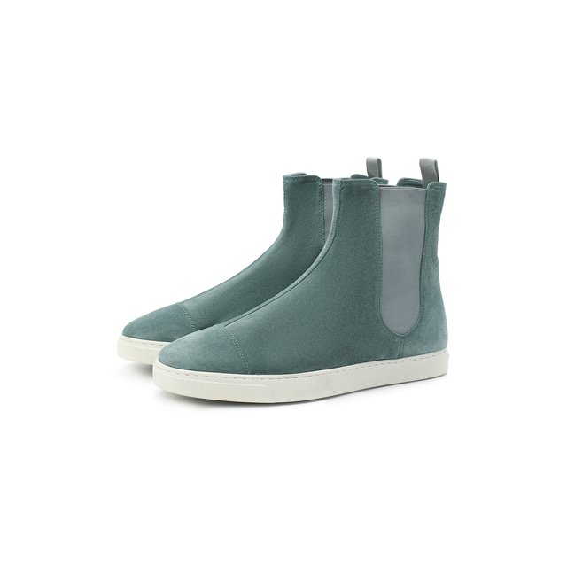 Замшевые ботинки Giorgio Armani голубого цвета