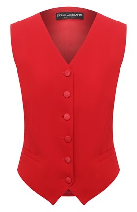 Женский жилет из шерсти и шелка DOLCE & GABBANA красного цвета по цене 62650 руб., арт. F79H6T/FUCC6 | Фото 1 Женский жилет из шерсти и шелка DOLCE & GABBANA красного цвета, арт. F79H6T/FUCC6 | Фото 1