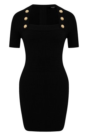 Женское платье из вискозы BALMAIN черного цвета по цене 142000 руб., арт. VF16152/K211 | Фото 1 Женское платье из вискозы BALMAIN черного цвета, арт. VF16152/K211 | Фото 1