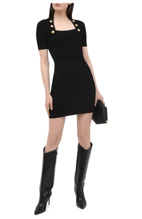 Женское платье из вискозы BALMAIN черного цвета по цене 142000 руб., арт. VF16152/K211 | Фото 2 Женское платье из вискозы BALMAIN черного цвета, арт. VF16152/K211 | Фото 2