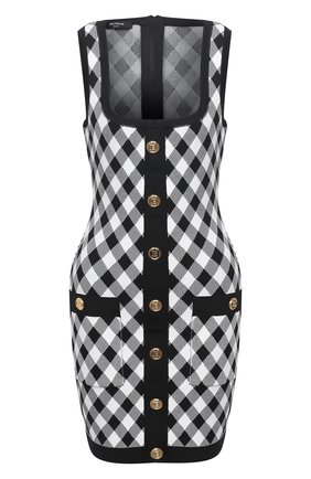 Женское платье из вискозы BALMAIN черно-белого цвета по цене 159000 руб., арт. VF16057/K213 | Фото 1 Женское платье из вискозы BALMAIN черно-белого цвета, арт. VF16057/K213 | Фото 1