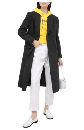 Женский хлопковое худи BALMAIN желтого цвета по цене 79950 руб., арт. VF13792/B010 | Фото 2 Женский хлопковое худи BALMAIN желтого цвета, арт. VF13792/B010 | Фото 2
