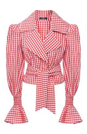 Женская хлопковая блузка BALMAIN красного цвета по цене 142000 руб., арт. VF12699/C280 | Фото 1 Женская хлопковая блузка BALMAIN красного цвета, арт. VF12699/C280 | Фото 1